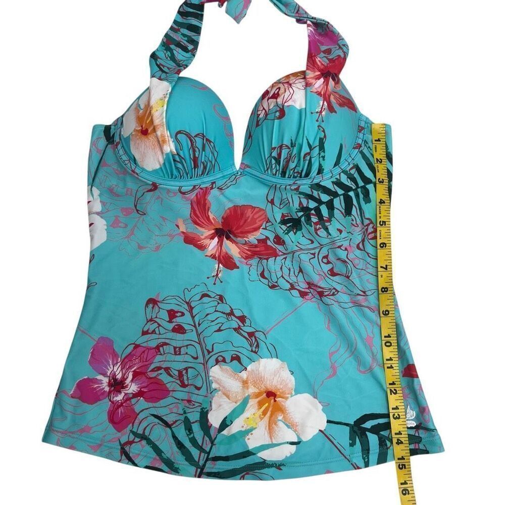 Hapari Womens SPF 50+ Halter Floral Backless Tankini Tank Top Multicolor Medium - Picture 9 of 14